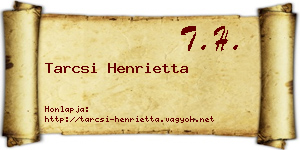 Tarcsi Henrietta névjegykártya